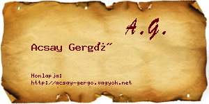 Acsay Gergő névjegykártya